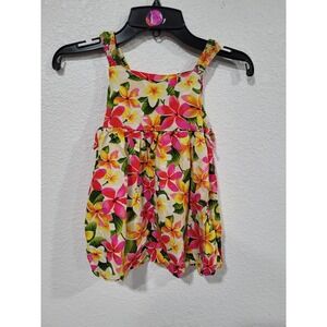 Hawaiian Baby Girl Floral Dress Pink Yellow Plumeria RJC Sportswear USA 24M #10